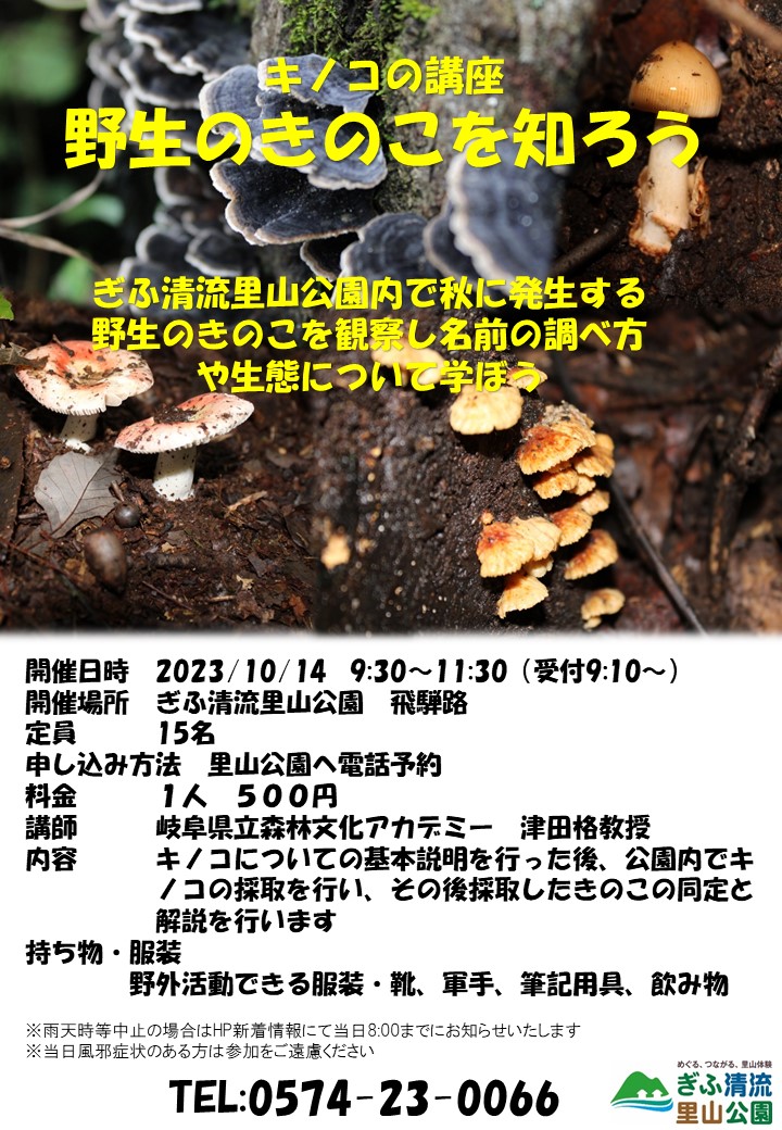 キノコの講座（10/14） チラシ