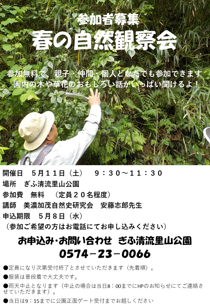 春の自然観察会 チラシ